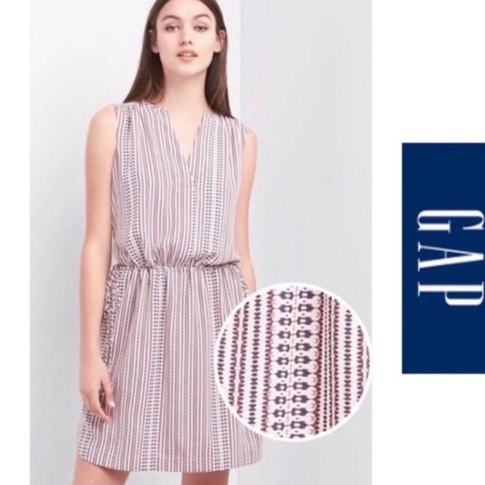 Gap Sleeveless Lined Shirt Dress Drawstring Waist and pockets Medium